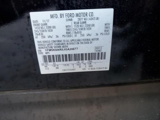 1FM5K8AR0JGA26677 - 2018 FORD EXPLORER POLICE INTERCEPTOR 黑色 照片 13