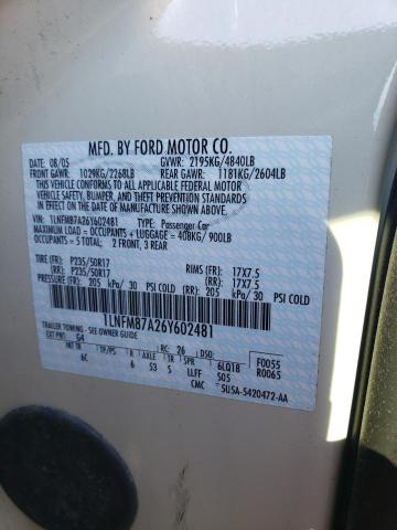 1LNFM87A26Y602481 - 2006 LINCOLN LS 白色 照片 12