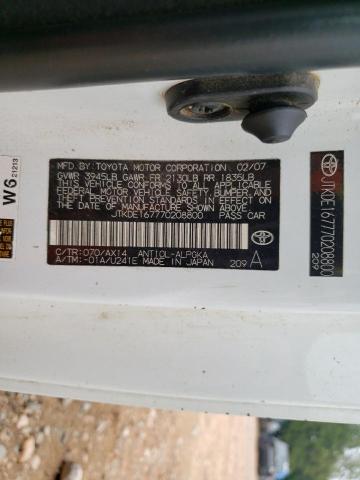 JTKDE167770208800 - 2007 TOYOTA SCION TC 白色 照片 13