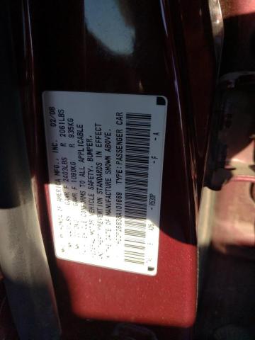 1HGCP26838A101669 - 2008 HONDA ACCORD EXL BURGUNDY photo 12