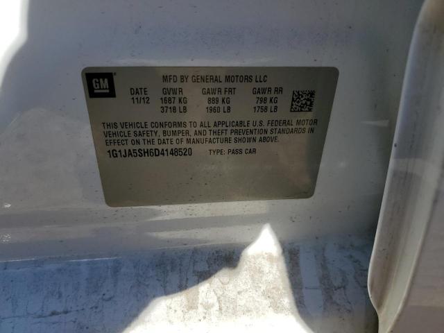 1G1JA5SH6D4148520 - 2013 CHEVROLET SONIC LS 白色 照片 12