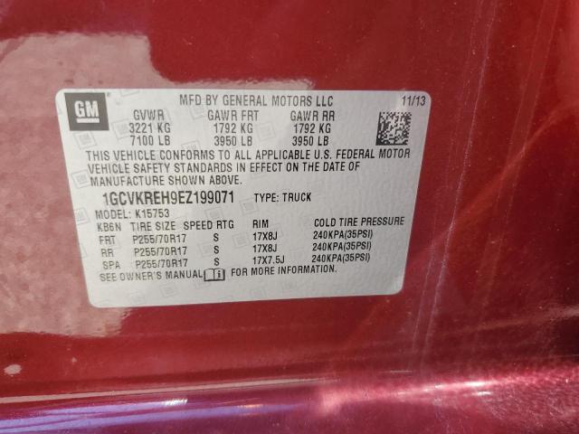 1GCVKREH9EZ199071 - 2014 CHEVROLET SILVERADO K1500 LT RED photo 12