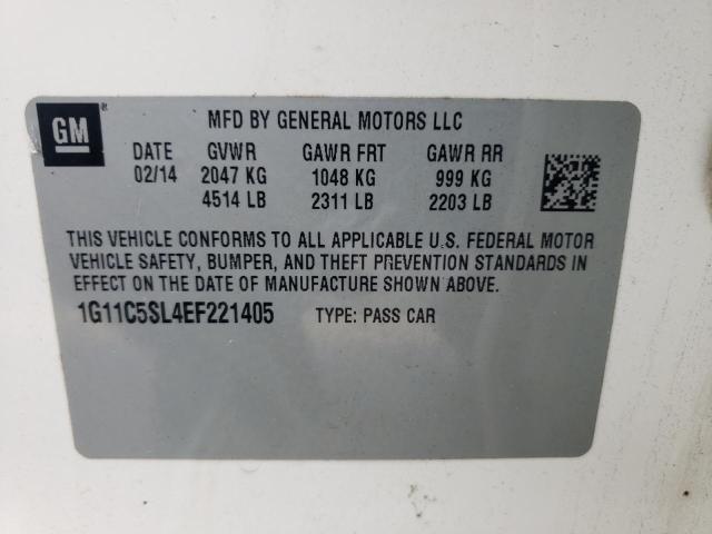 1G11C5SL4EF221405 - 2014 CHEVROLET MALIBU 1LT Ağ foto 12