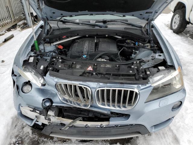 5UXWX7C55BL733960 - 2011 BMW X3 XDRIVE35I BLUE photo 12