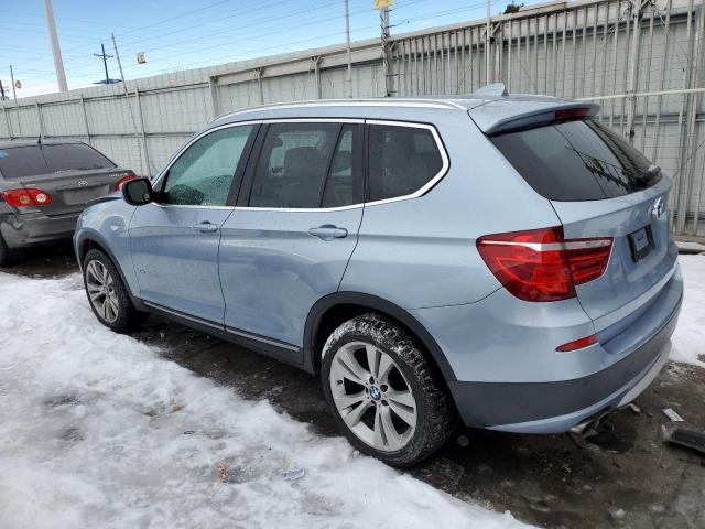 5UXWX7C55BL733960 - 2011 BMW X3 XDRIVE35I BLUE photo 2