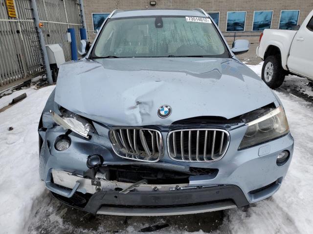 5UXWX7C55BL733960 - 2011 BMW X3 XDRIVE35I BLUE photo 5