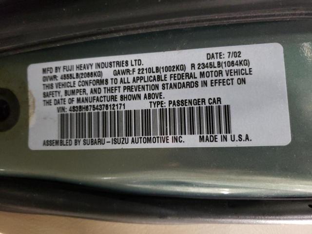 4S3BH675437612171 - 2003 SUBARU LEGACY OUTBACK AWP 青色 照片 13