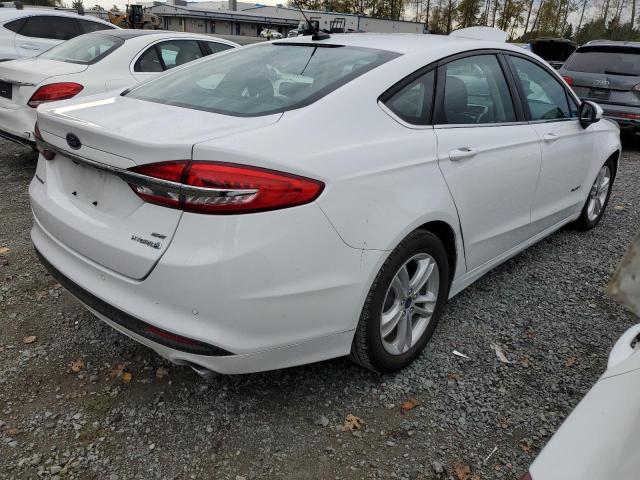 3FA6P0LU6JR257496 - 2018 FORD FUSION SE HYBRID WHITE photo 3