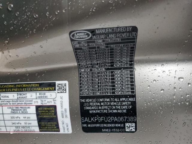 SALKP9FU2PA067389 - 2023 LAND ROVER RANGE ROVE SE TAN photo 13