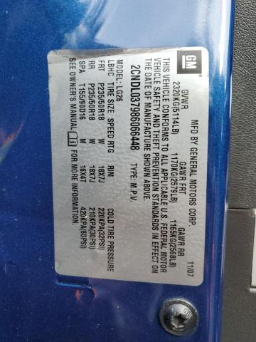 2CNDL037986066448 - 2008 CHEVROLET EQUINOX SPORT BLUE photo 12