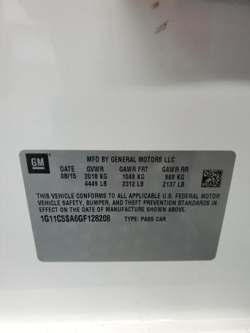 1G11C5SA6GF128208 - 2016 CHEVROLET MALIBU LIM LT 白色 照片 12