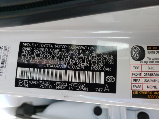 JTDAAAAA3PA007625 - 2023 TOYOTA MIRAI XLE WHITE photo 12