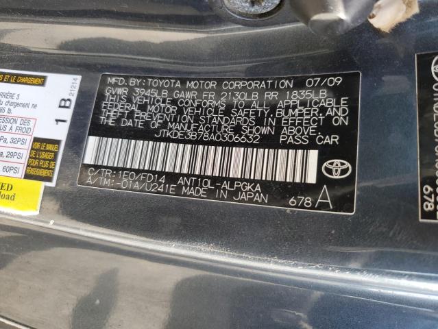 JTKDE3B78A0306632 - 2010 TOYOTA SCION TC Графитовый фото 12