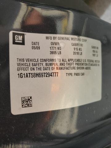 1G1AT58H697294777 - 2009 CHEVROLET COBALT LT GRAY photo 12