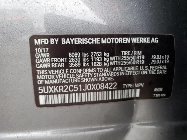 5UXKR2C51J0X08422 - 2018 BMW X5 SDRIVE35I GRAY photo 14