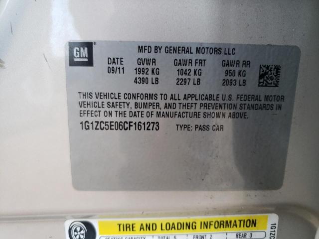 1G1ZC5E06CF161273 - 2012 CHEVROLET MALIBU 1LT 金色 照片 12