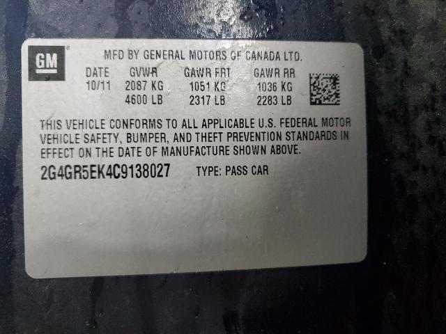 2G4GR5EK4C9138027 - 2012 BUICK REGAL 蓝色 照片 13