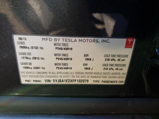 5YJSA1E2XFF102079 - 2015 TESLA MODEL S Սև լուսանկար 13