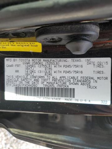 5TFJX4GN1FX044260 - 2015 TOYOTA TACOMA DOUBLE CAB PRERUNNER BLACK photo 13