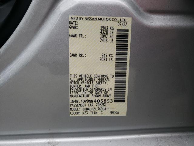 1N4BL4DV9NN405853 - 2022 NISSAN ALTIMA SV SILVER photo 12