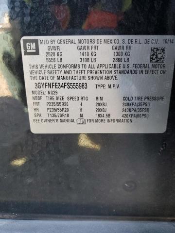 3GYFNFE34FS555983 - 2015 CADILLAC SRX PERFORMANCE COLLECTION Noir photo 13