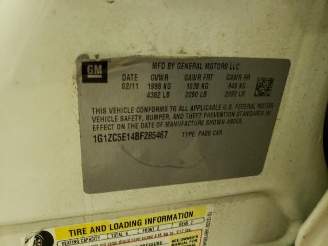 1G1ZC5E14BF285467 - 2011 CHEVROLET MALIBU 1LT 白色 照片 12