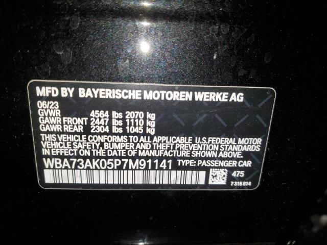 WBA73AK05P7M91141 - 2023 BMW 228XI Սև լուսանկար 12