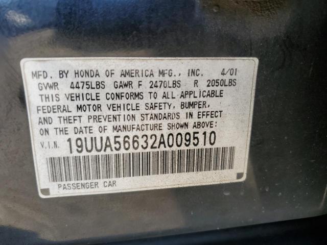 19UUA56632A009510 - 2002 ACURA 3.2TL BLACK photo 12