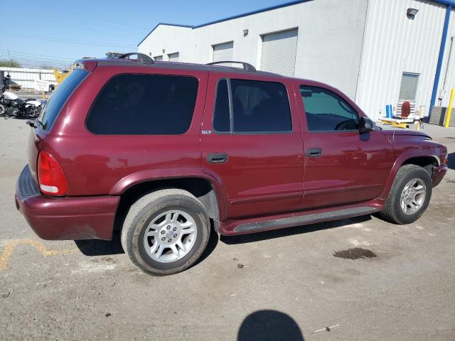 1B4HR48N72F197519 - 2002 DODGE DURANGO SLT BURGUNDY photo 3