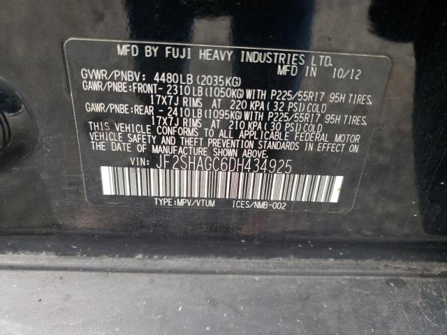 JF2SHAGC6DH434925 - 2013 SUBARU FORESTER TOURING 黑色 照片 12