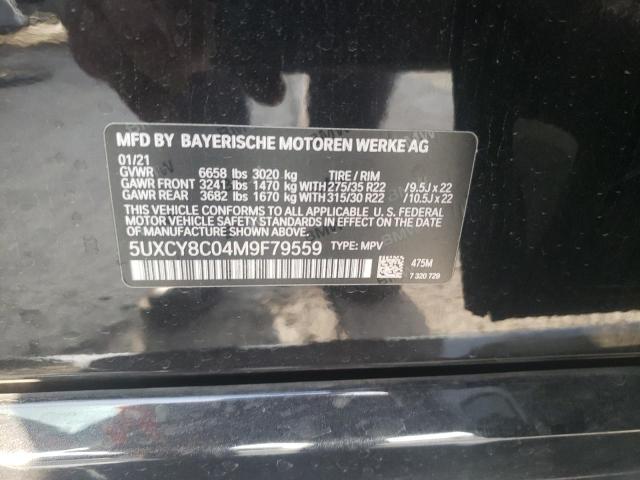 5UXCY8C04M9F79559 - 2021 BMW X6 M50I BLACK photo 14