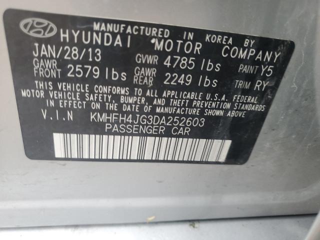 KMHFH4JG3DA252603 - 2013 HYUNDAI AZERA GLS SILVER photo 12