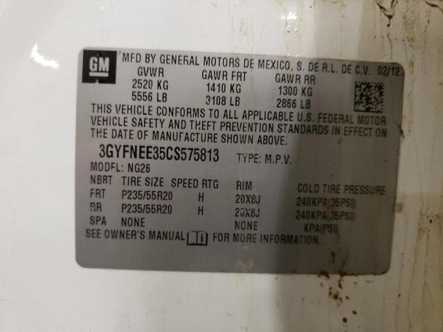 3GYFNEE35CS575813 - 2012 CADILLAC SRX PERFORMANCE COLLECTION Ақ фото 13