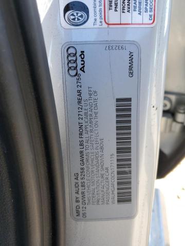 WAUHGAFC0CN171115 - 2012 AUDI A6 PRESTIGE ვერცხლისფერი ფოტო 12