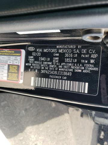 3KPA25AD8LE318649 - 2020 KIA RIO LX BLACK photo 13
