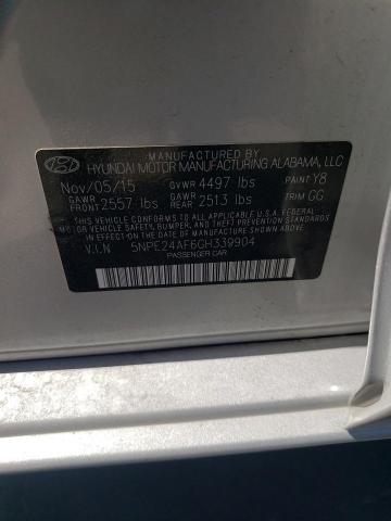 5NPE24AF6GH339904 - 2016 HYUNDAI SONATA SE SILVER photo 12