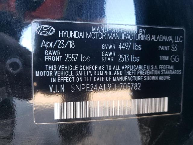 5NPE24AF9JH705782 - 2018 HYUNDAI SONATA SE BLACK photo 12