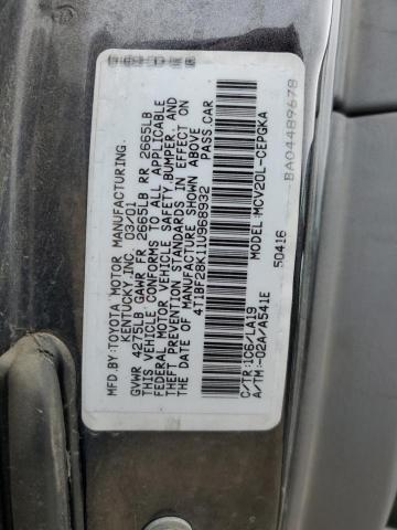 4T1BF28K11U968932 - 2001 TOYOTA CAMRY LE GRAY photo 12