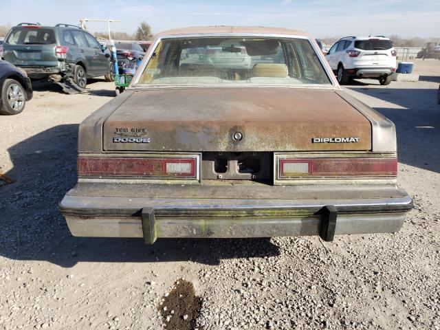 1B3BG56P2FX540649 - 1985 DODGE DIPLOMAT SE TAN photo 6