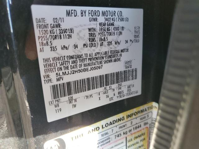 5LMJJ2H50BEJ05097 - 2011 LINCOLN NAVIGATOR 黑色 照片 13