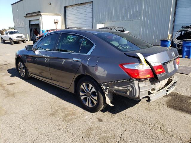 1HGCR2F30DA080854 - 2013 HONDA ACCORD LX GRAY photo 2