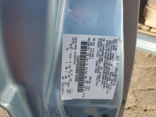 1FAHP32N98W192087 - 2008 FORD FOCUS S/SE TURQUOISE photo 12