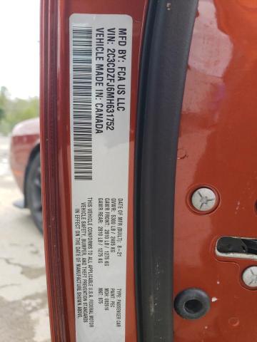 2C3CDZFJ6MH631752 - 2021 DODGE CHALLENGER R/T SCAT PACK ORANGE photo 13