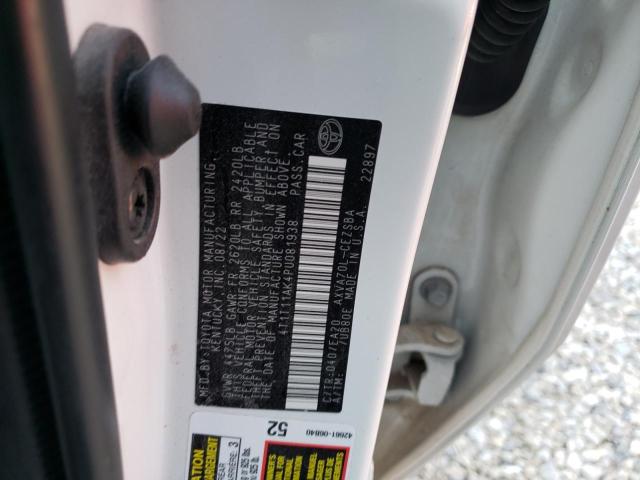 4T1T11AK4PU081938 - 2023 TOYOTA CAMRY SE NIGHT SHADE WHITE photo 12