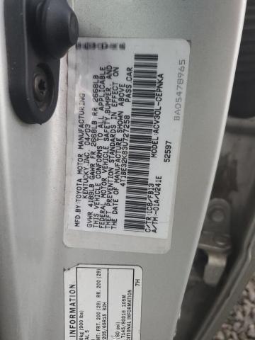 4T1BE32K83U727258 - 2003 TOYOTA CAMRY LE SILVER photo 12