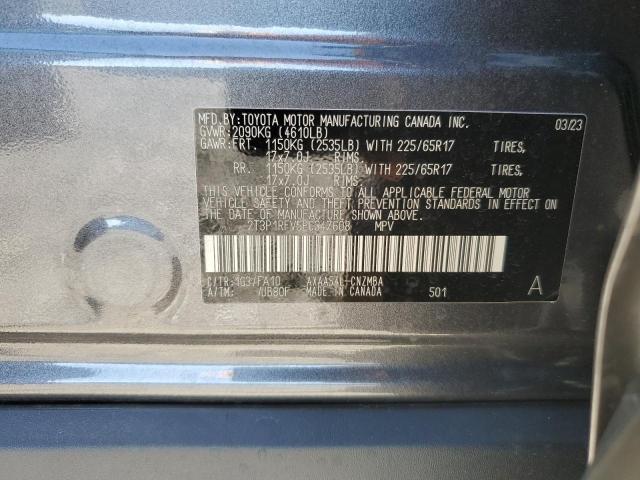 2T3P1RFV5PC347608 - 2023 TOYOTA RAV4 XLE GRAY photo 12