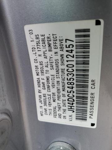 JH4DC54853C012457 - 2003 ACURA RSX SILVER photo 12