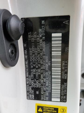 5TDZA3EH7DS037487 - 2013 TOYOTA HIGHLANDER BASE Ақ фото 13