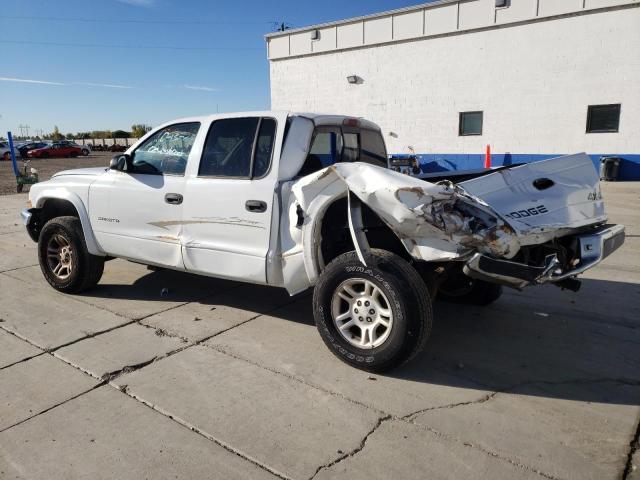 1B7HG48N72S532617 - 2002 DODGE DAKOTA QUAD SLT WHITE photo 2