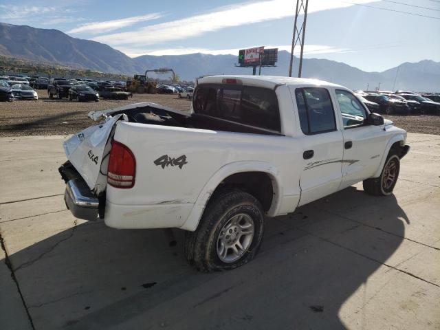 1B7HG48N72S532617 - 2002 DODGE DAKOTA QUAD SLT WHITE photo 3